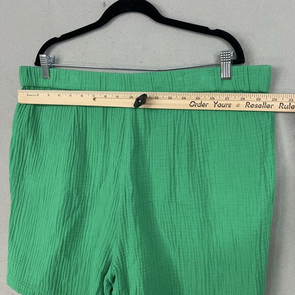 J Jill Shorts Womens XL Kelly Green Crinkle Gauze Coastal Casual Resort Vacation - Picture 10 of 14